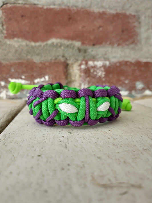 H U L K - green and purple bracelet