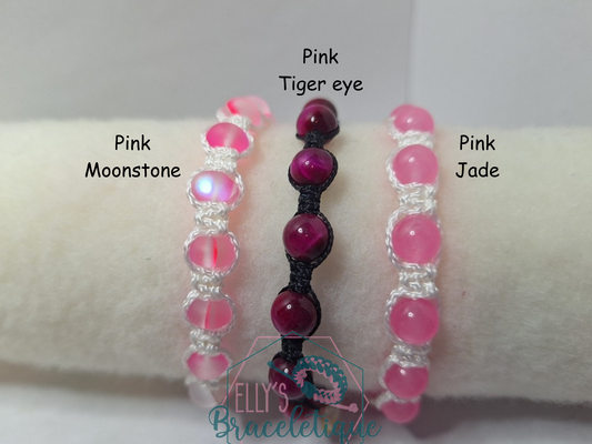 Pink jade bracelet